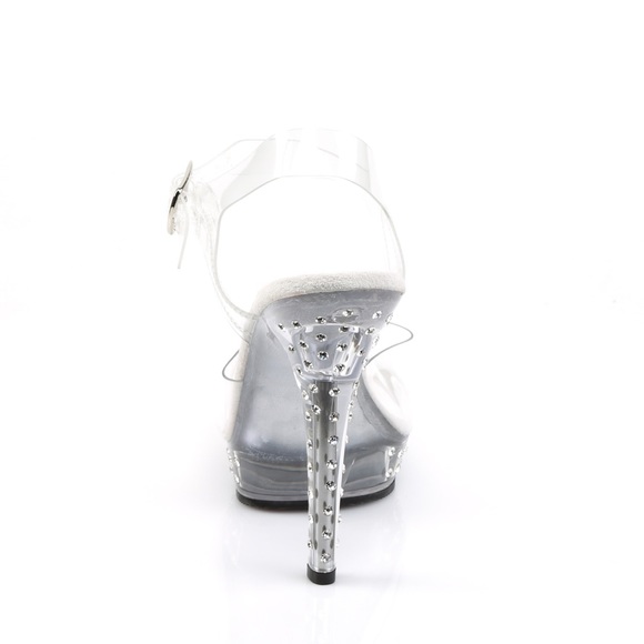 Clear platform heels with ankle strap and crystals 5 inches tall size 5 - Picture 13 of 14